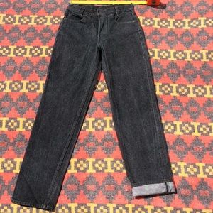 True Vintage 80-90’s Levi 701 jeans, black.